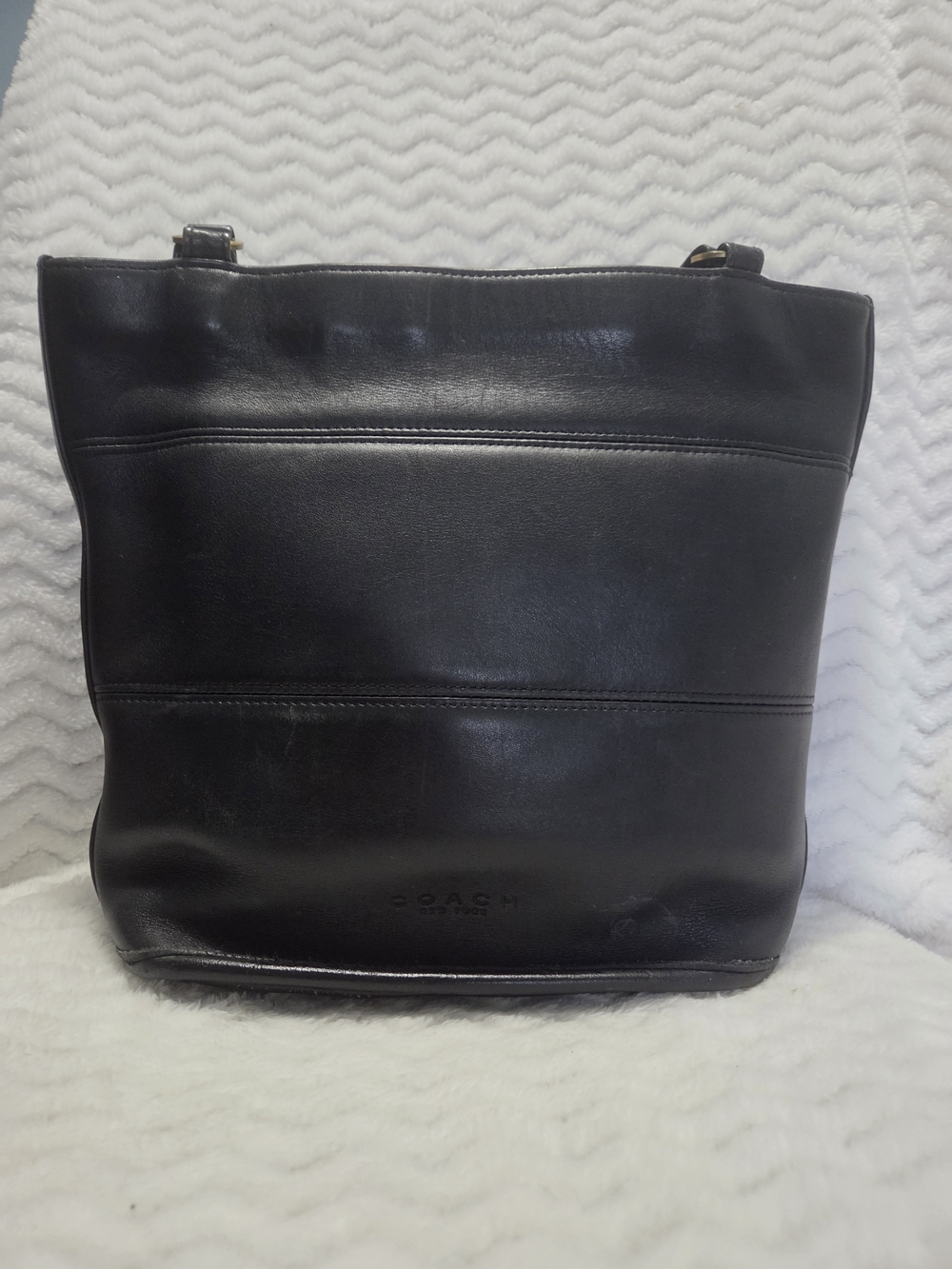 Coach Black Leather Tote Bag